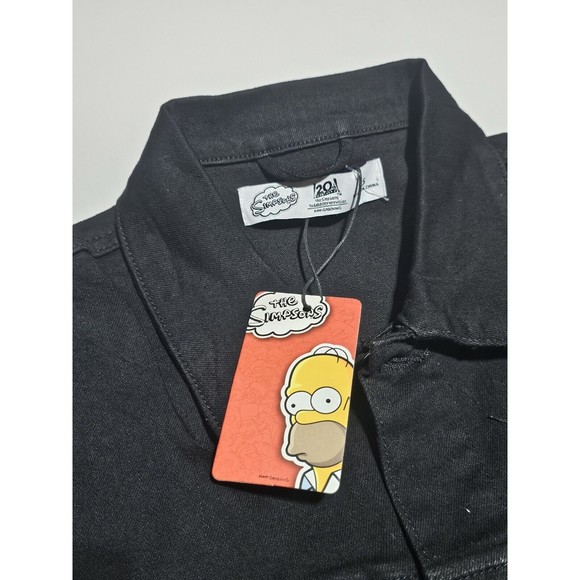 New The Simpson Bart Problem Child Jeans BLACK Jacket Vintage Look  Small Adult - Picture 9 of 11